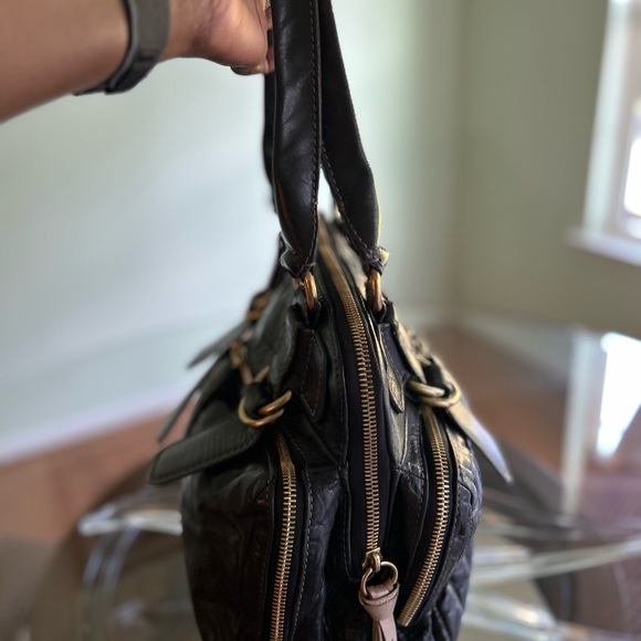 Chloe Quilted Bay Satchel Top Handle Bag - Picture 5 of 9